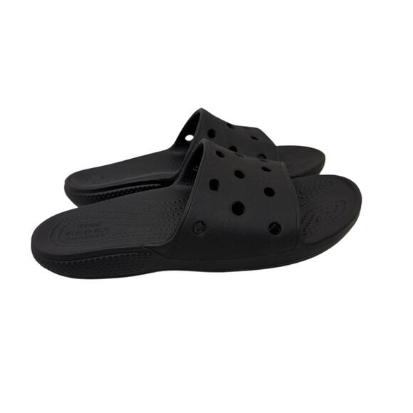 CROCS Sandals Classic Black Slides Size Youth 4 / Women's 6 - Picture 1 of 4